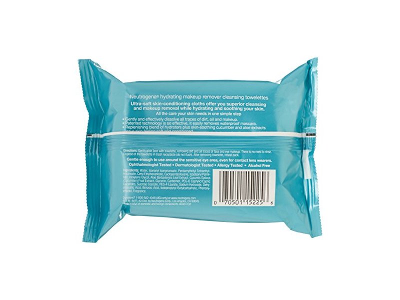 Neutrogena Hydrating Makeup Remover Cleansing Towlettes, 25 Count (Pack of 3)
