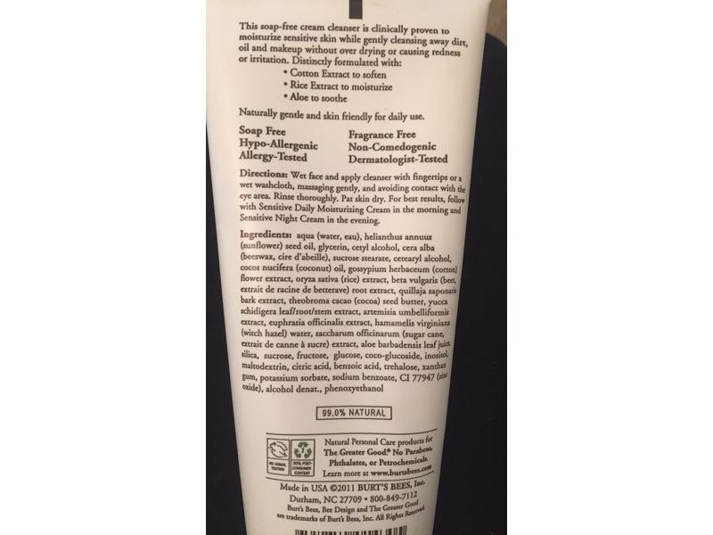 Burt's Bees Sensitive Facial Cleanser, 6 Fluid Ounces