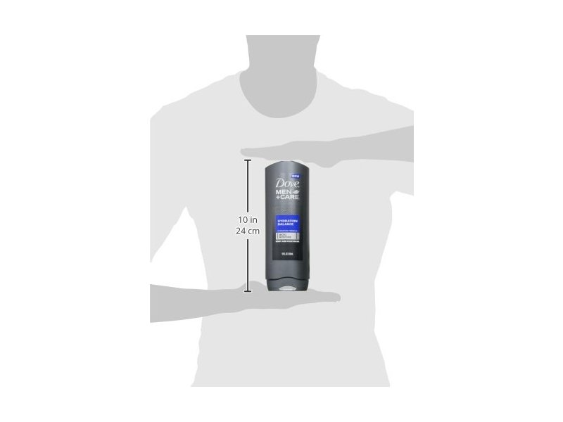 Dove Men + Care Body And Face Wash, Hydration Balance, 18 fl oz/532 mL.