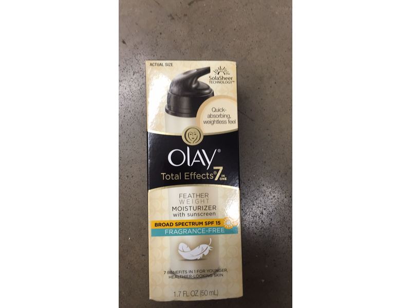 Olay Total Effects Fragrance Free Featherweight Moisturizer, SPF 15, 1.7 fl oz