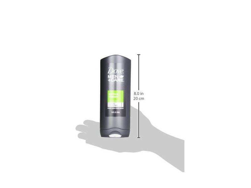 Dove Men + Care Body and Face Wash, Extra Fresh, 13.5 fl oz/400 mL.