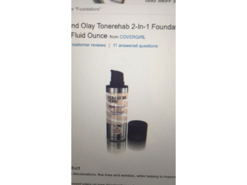 CoverGirl + Olay Tone Rehab 2-In-1 Foundation, Creamy Natural 120, 1 fl oz/30 mL