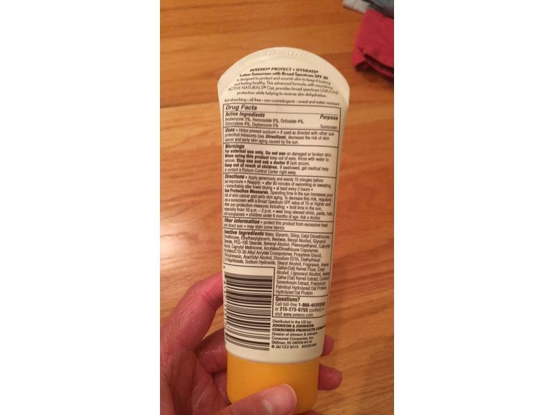 Aveeno Active Naturals Protect + Hydrate Sunscreen Lotion, SPF 30, 3 oz