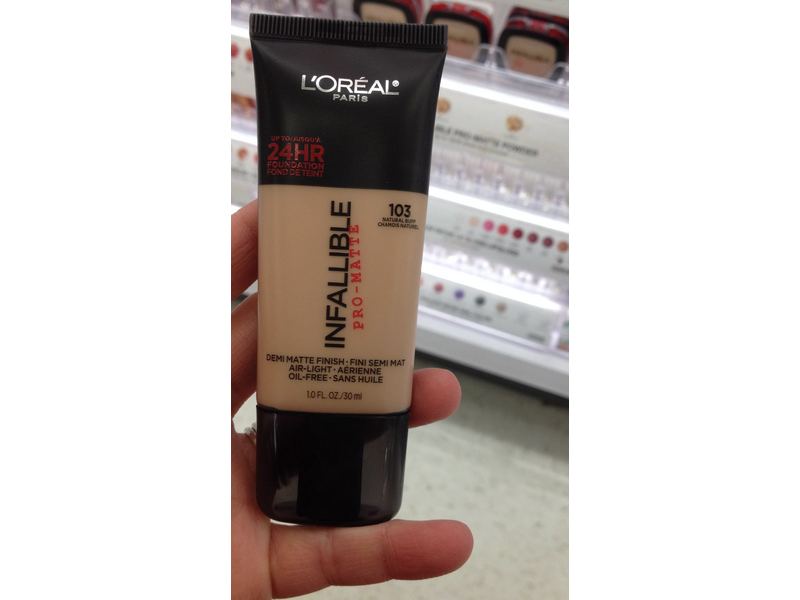 L'Oreal Paris Cosmetics Infallible Pro-Matte Foundation Makeup, Natural Buff, 1 Fluid Ounce