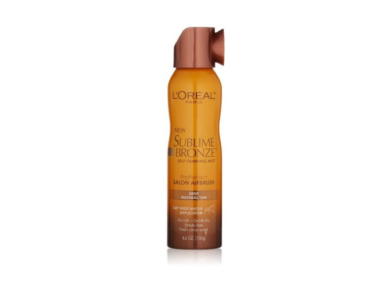 L'Oreal Paris Sublime Bronze Pro Perfect Salon Airbrush Self-Tanning Mist Deep Natural Tan, 4.6 Ounce