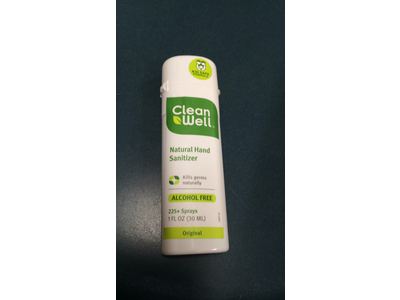 CleanWell Natural Hand Sanitizer Spray, Alcohol-Free, 1 fl