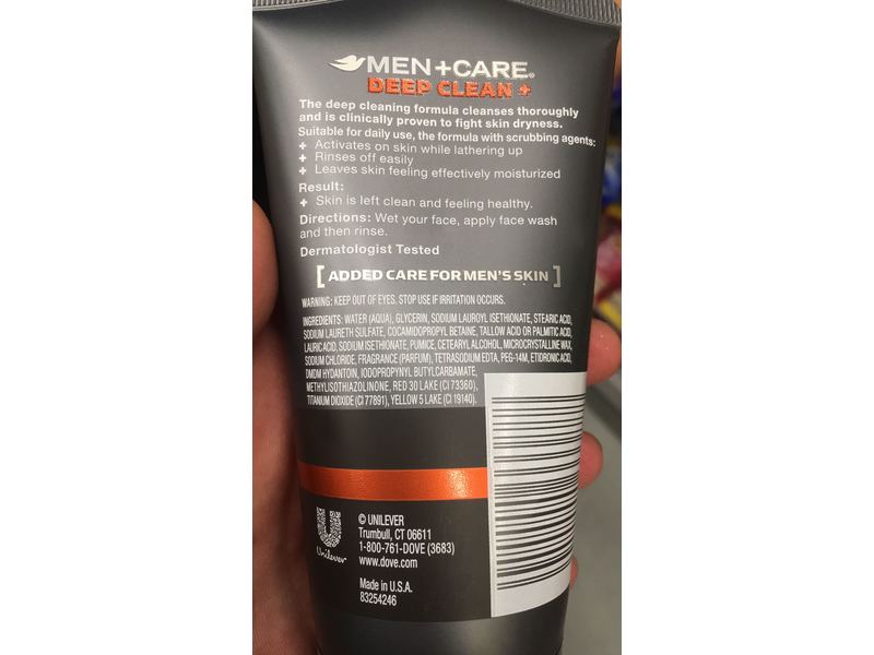 Dove Men+Care Face Scrub, Deep Clean+, 5 fl oz